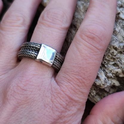 Anello etnico a fascia in argento 925 - RAGAYA