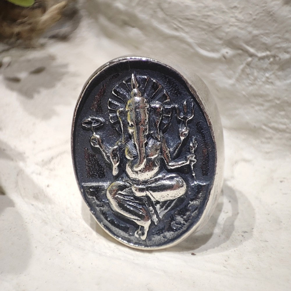 ANELLO ETNICO in argento 925 con GANESH - RANI