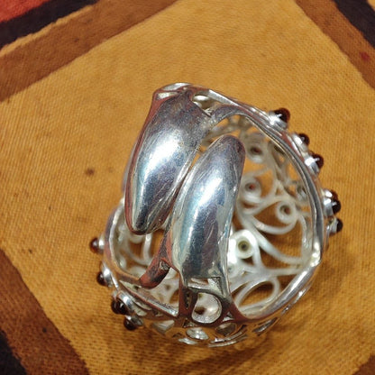 ANELLO artigianale in argento 925 con Pietra - BOWL