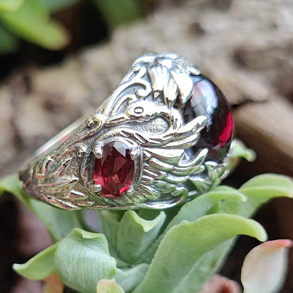 Anello etnico con pietra in argento 925 - CHANDLA