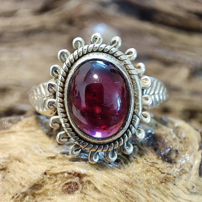 Anello con pietra in argento 925 - ITMA granato