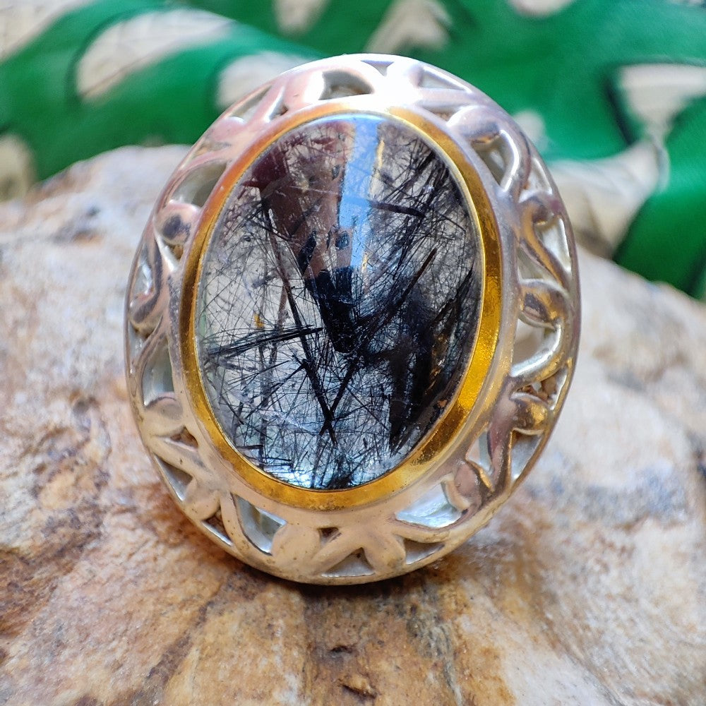 Anella barocco in argento 925 con pietra - AMARPURA