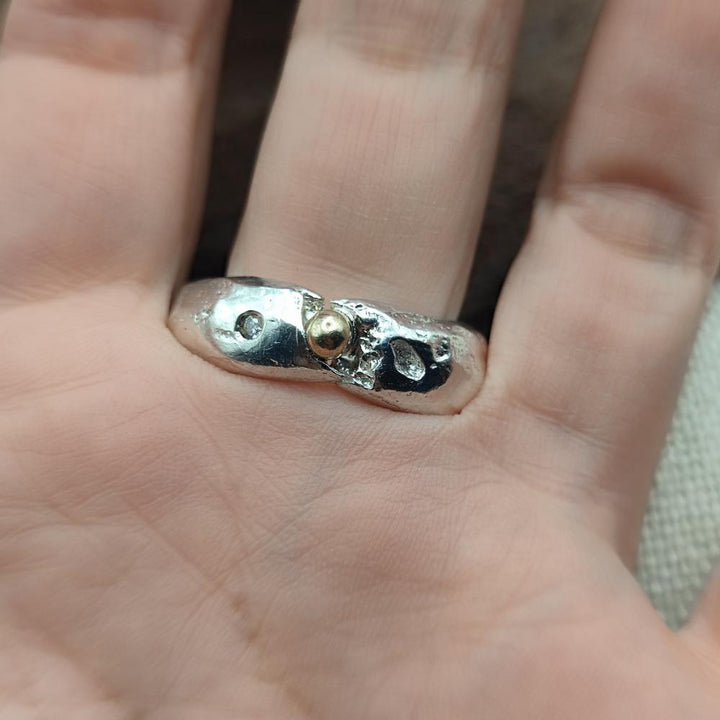 Anello artigianale pezzo unico in argento 925 - KALYANDURG