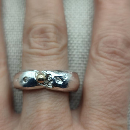 Anello artigianale pezzo unico in argento 925 - KALYANDURG