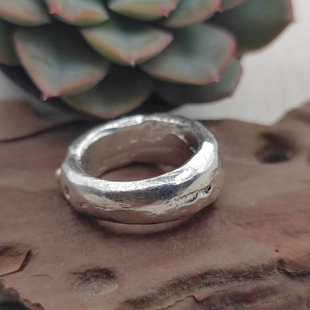 Anello artigianale pezzo unico in argento 925 - KALYANDURG