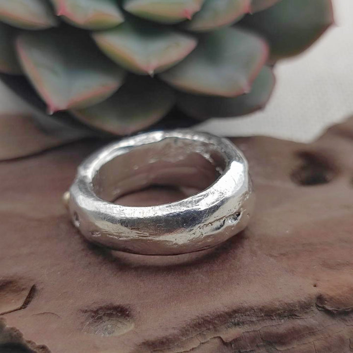 Anello artigianale pezzo unico in argento 925 - KALYANDURG