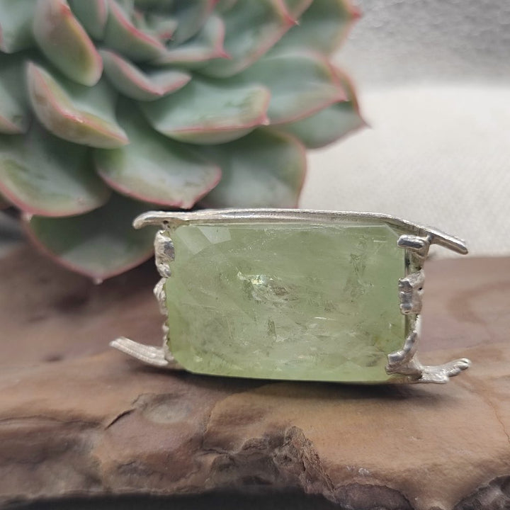 Anello artigianale in argento 925 acquamarina - SINGARA