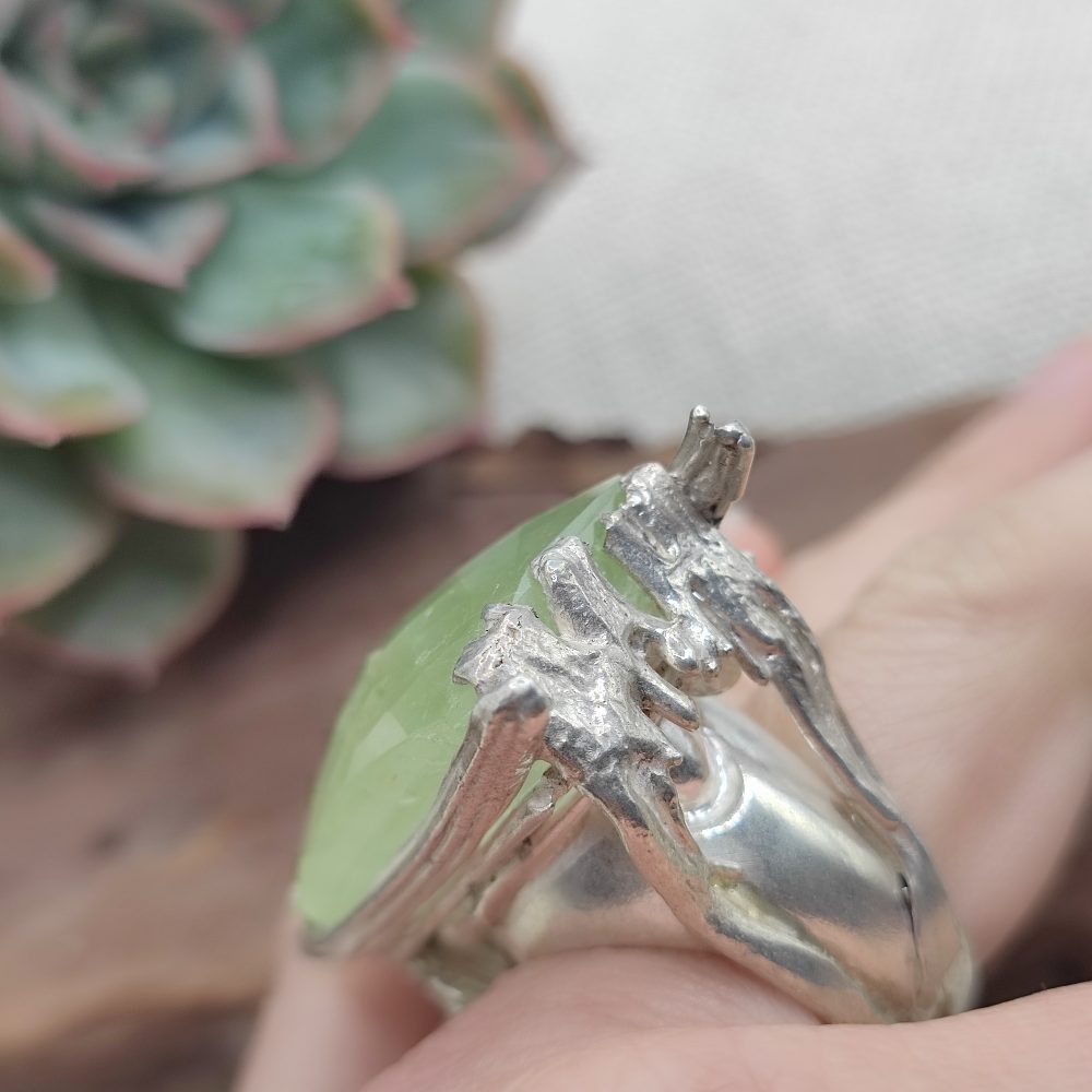 Anello artigianale in argento 925 acquamarina - SINGARA