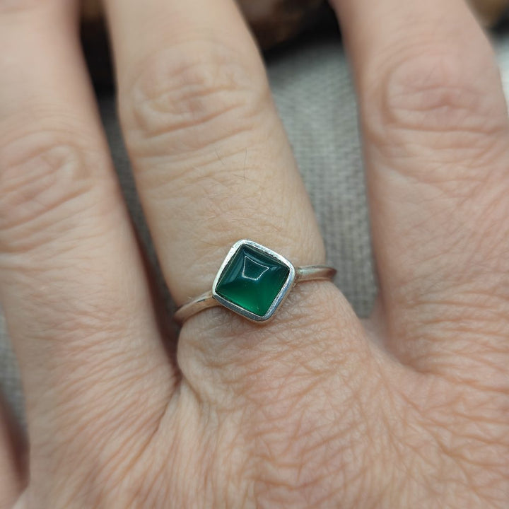 Anello artigianale in argento 925 con pietra - JAGTIAL