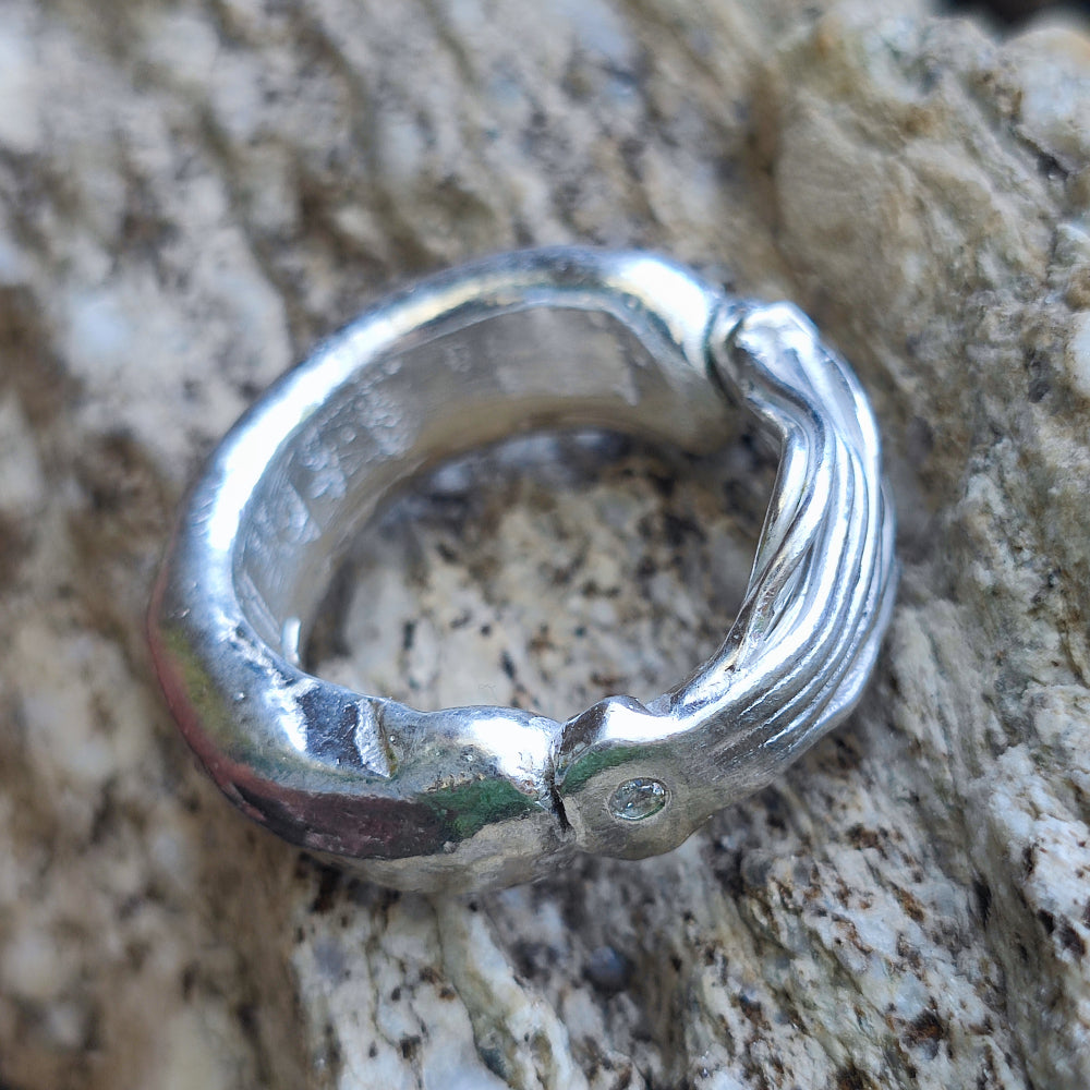 Anello artigianale in argento 925 con pietra - HANNOUJ