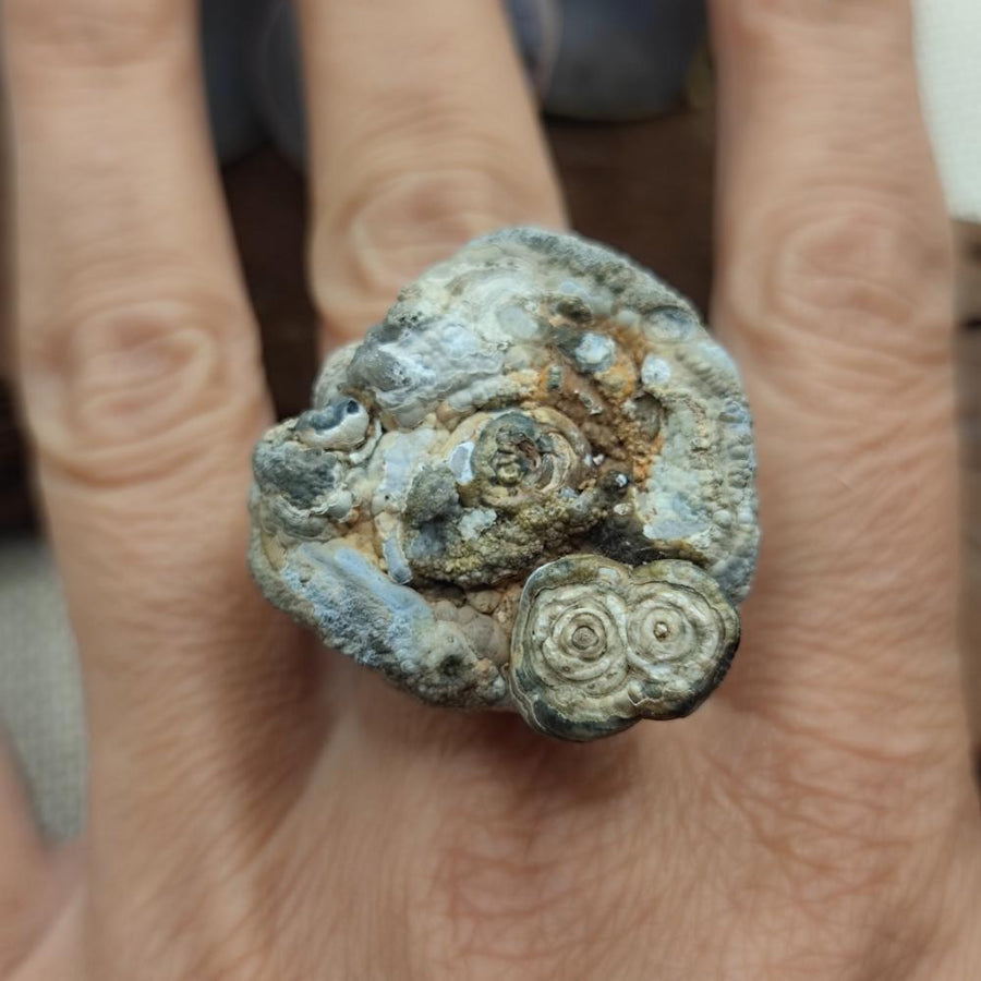 Anello artigianale in argento 925 con pietra - PALOMBAIA