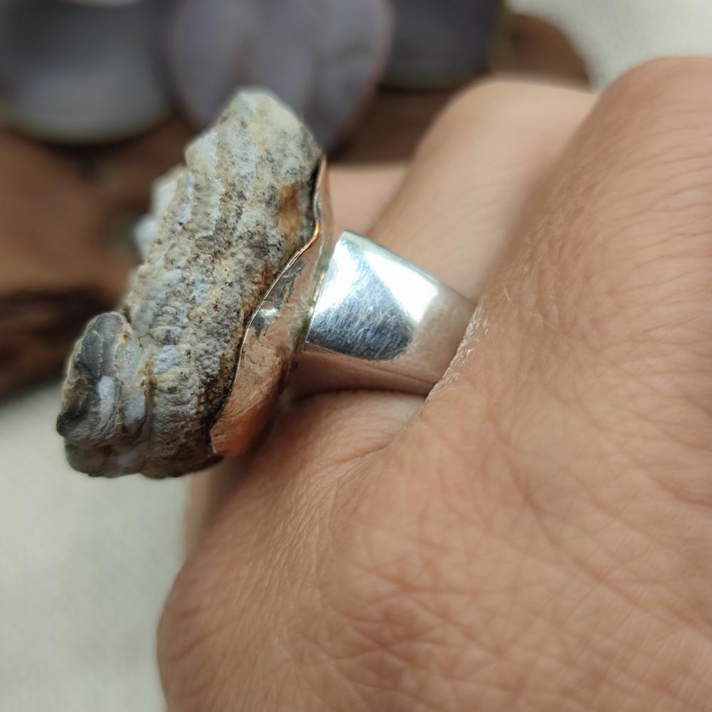 Anello artigianale in argento 925 con pietra - PALOMBAIA