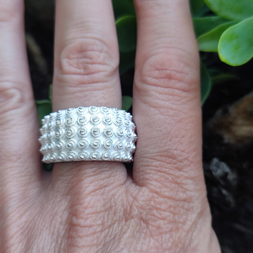 Anello a fascia alta satinata in argento 925 - SIMBAMAEL