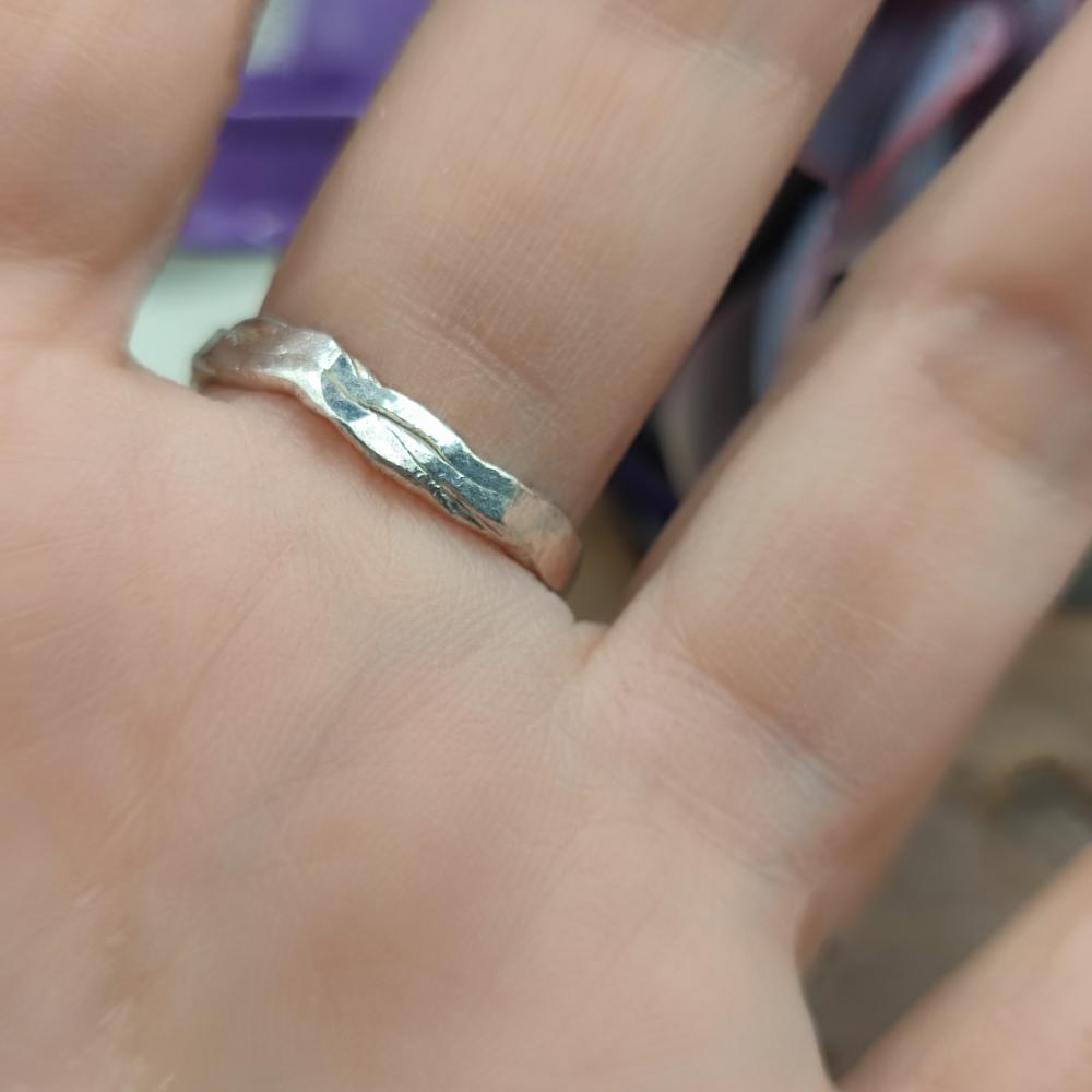 Anello artigianale in argento 925 e bronzo con ape - DIYA