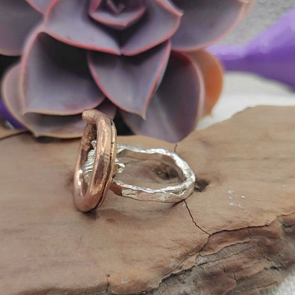 Anello artigianale in argento 925 e bronzo con ape - DIYA