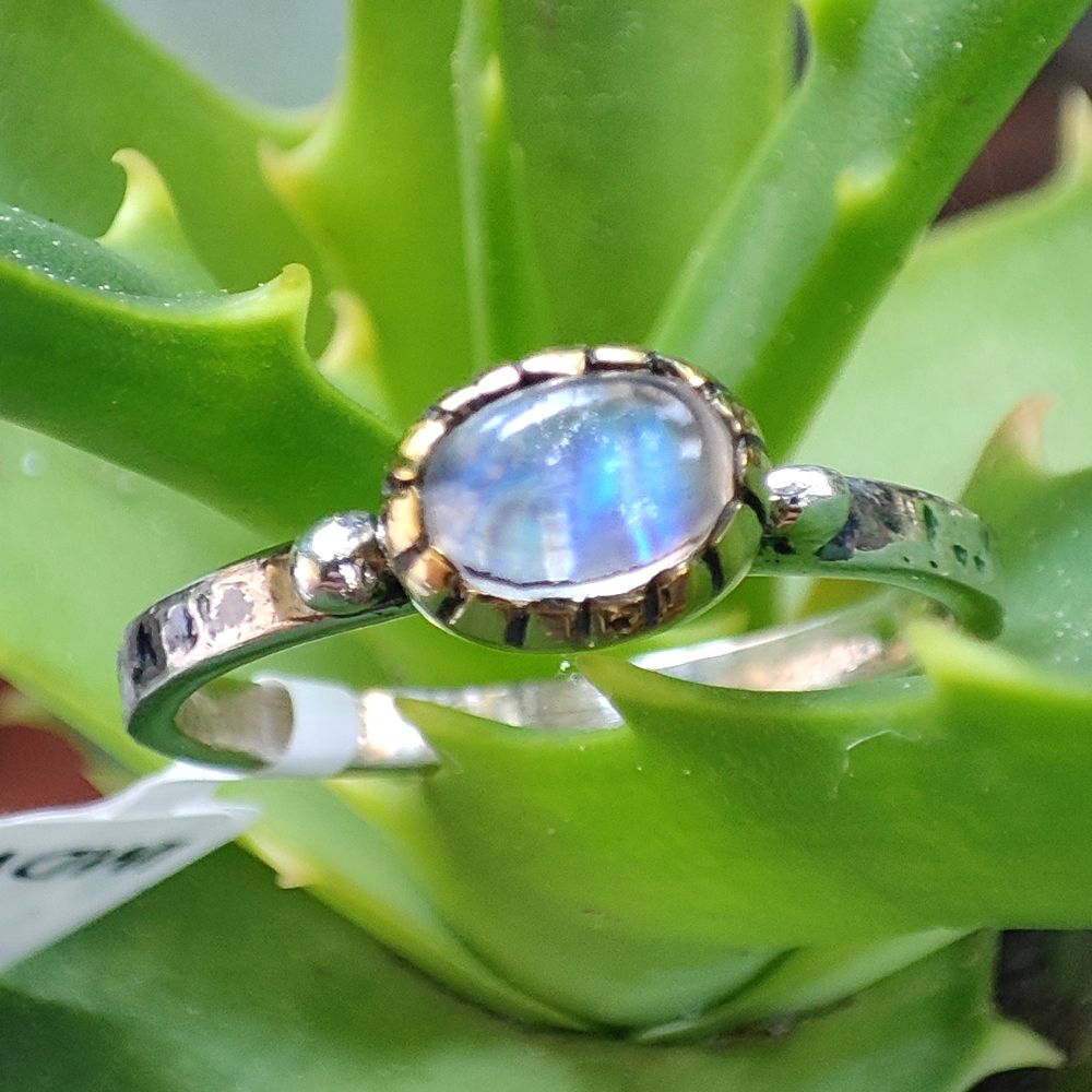 Pietra di luna Anello etnico con pietra in argento 925 - BIJNOT