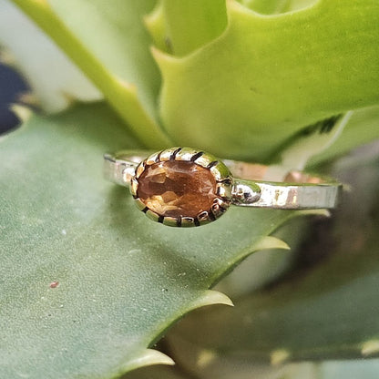 Quarzo citrino - Anello etnico con pietra in argento 925 - BIJNOT