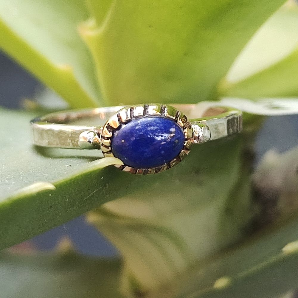 Lapislazzuli Anello etnico con pietra in argento 925 - BIJNOT