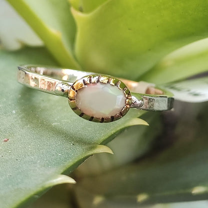 Opale Anello etnico con pietra in argento 925 - BIJNOT