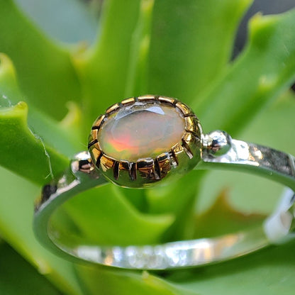 Opale Anello etnico con pietra in argento 925 - BIJNOT