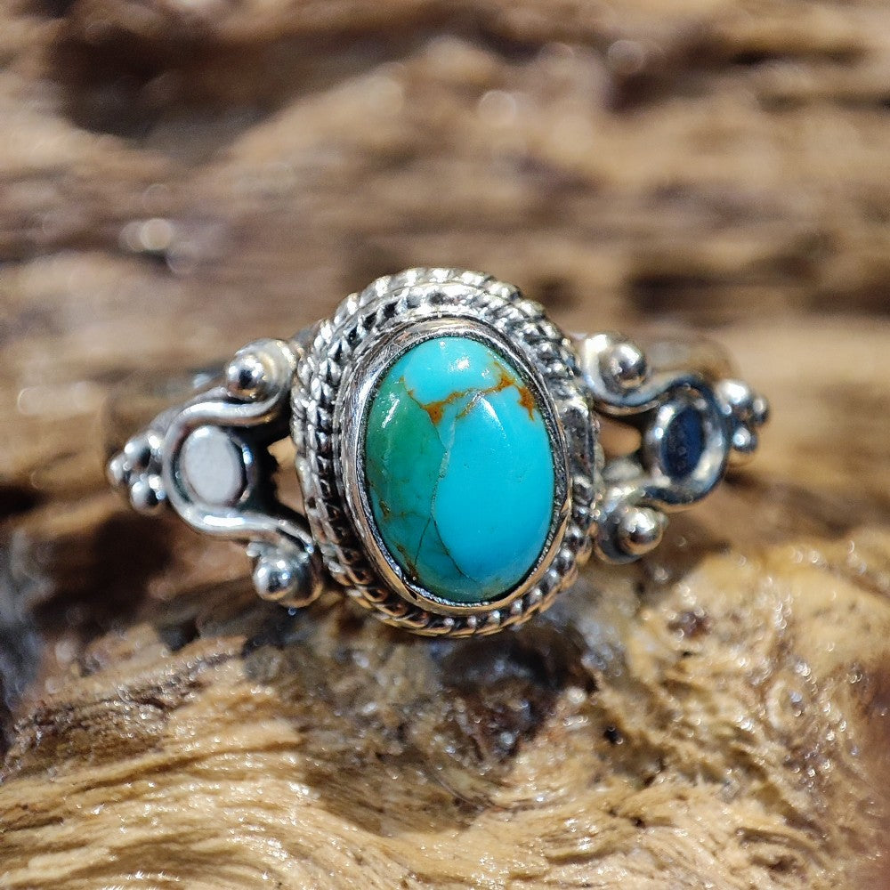 Anello con turchese e filigrana in argento 925 - ARINA