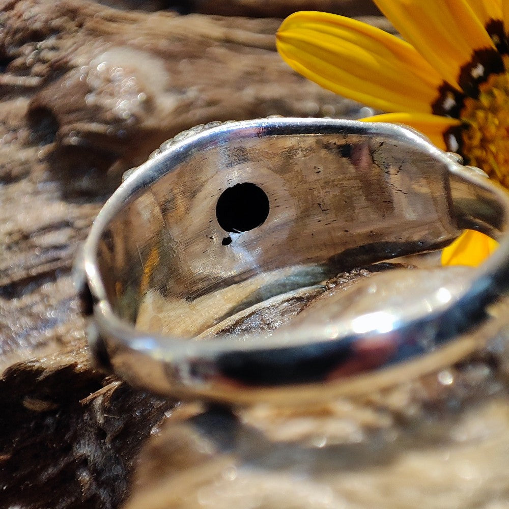 Anello etnico con pietra in argento 925 - IONOS – dettagli