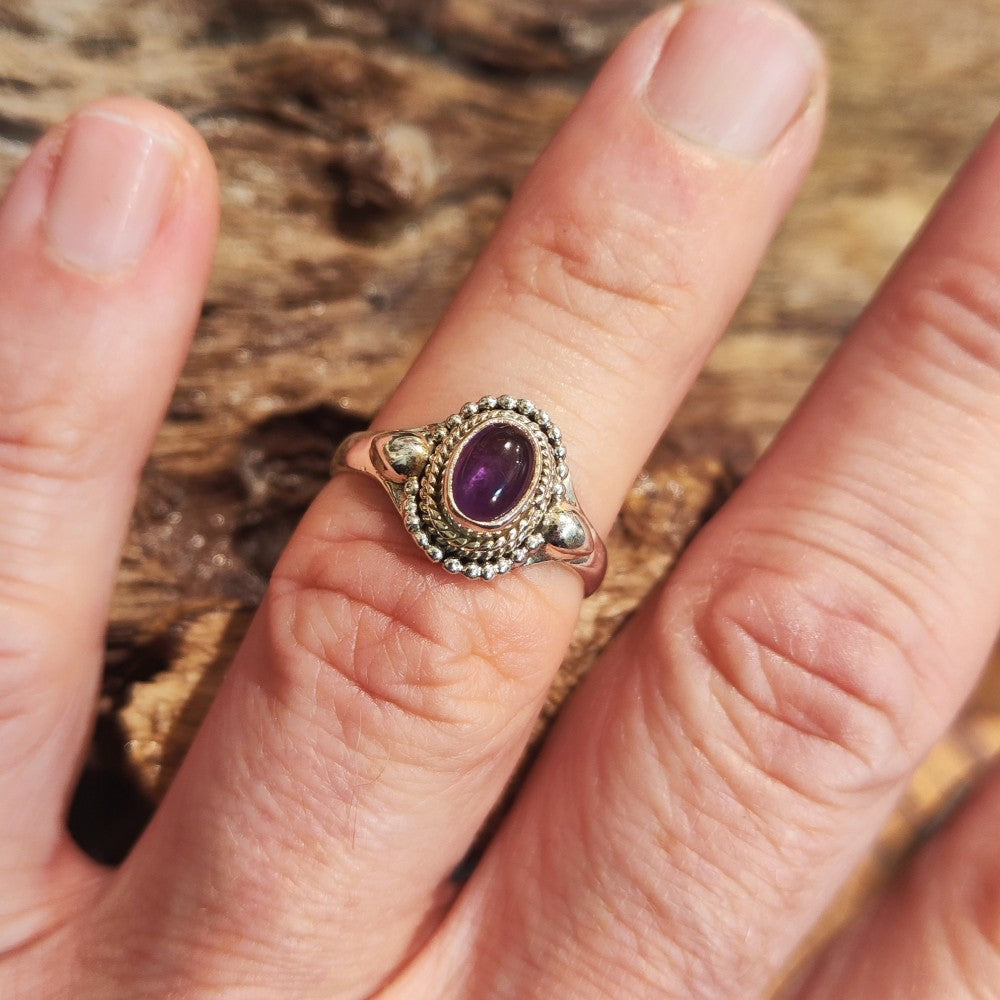 Anello etnico con pietra in argento 925 - RUAND