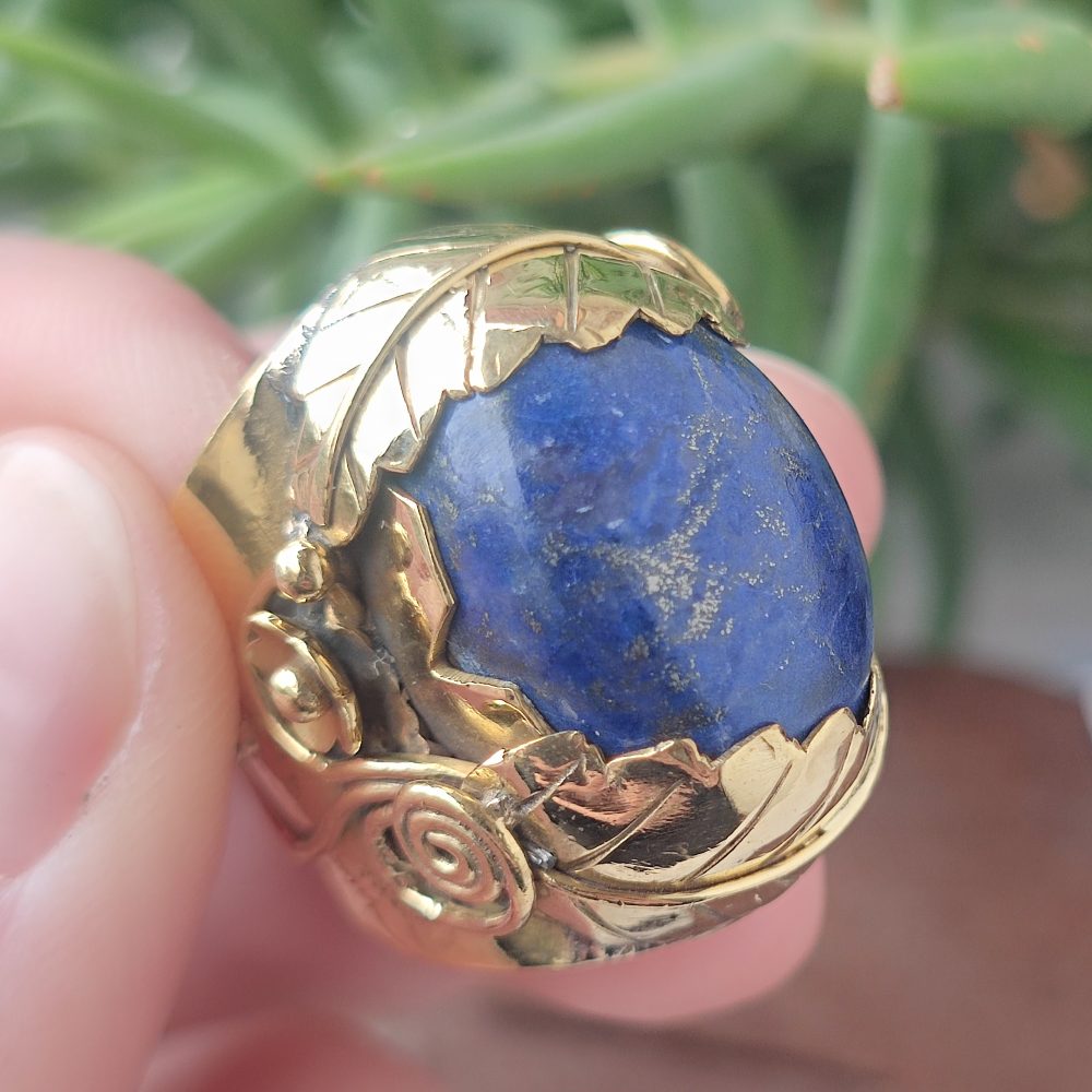 ANELLO FLOREALE con pietra in ottone - TULIP
