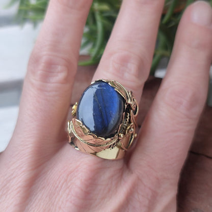 ANELLO FLOREALE con pietra in ottone - TULIP