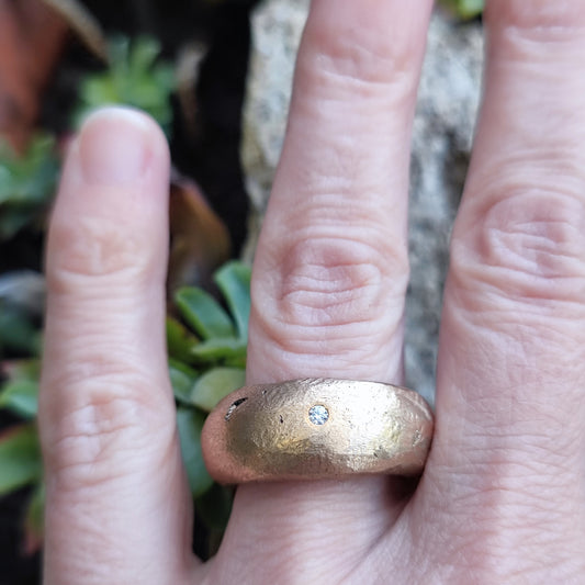 Anello artigianale in bronzo con pietra - KEOLARI