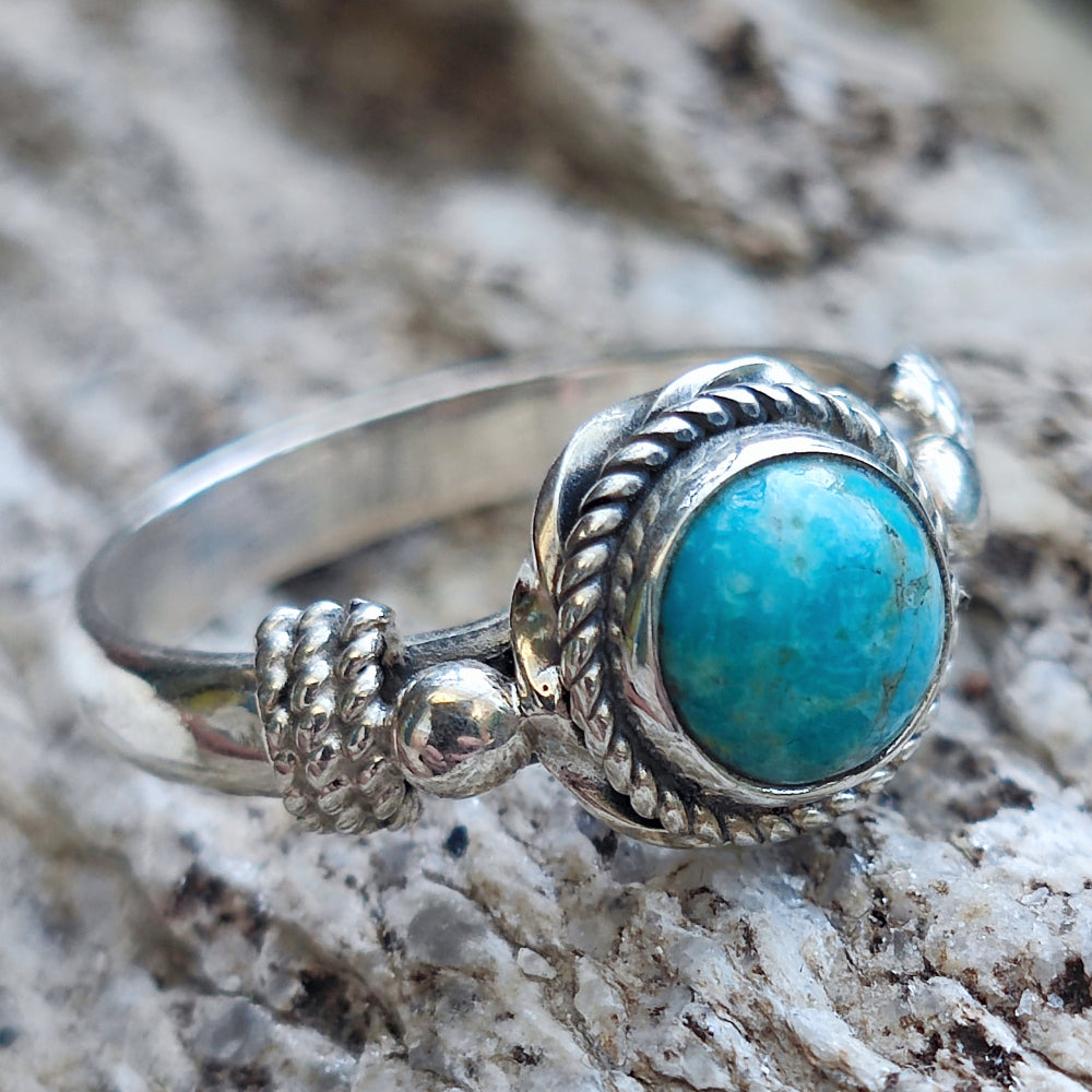 Anello etnico con pietra in argento 925 - CHILLAW