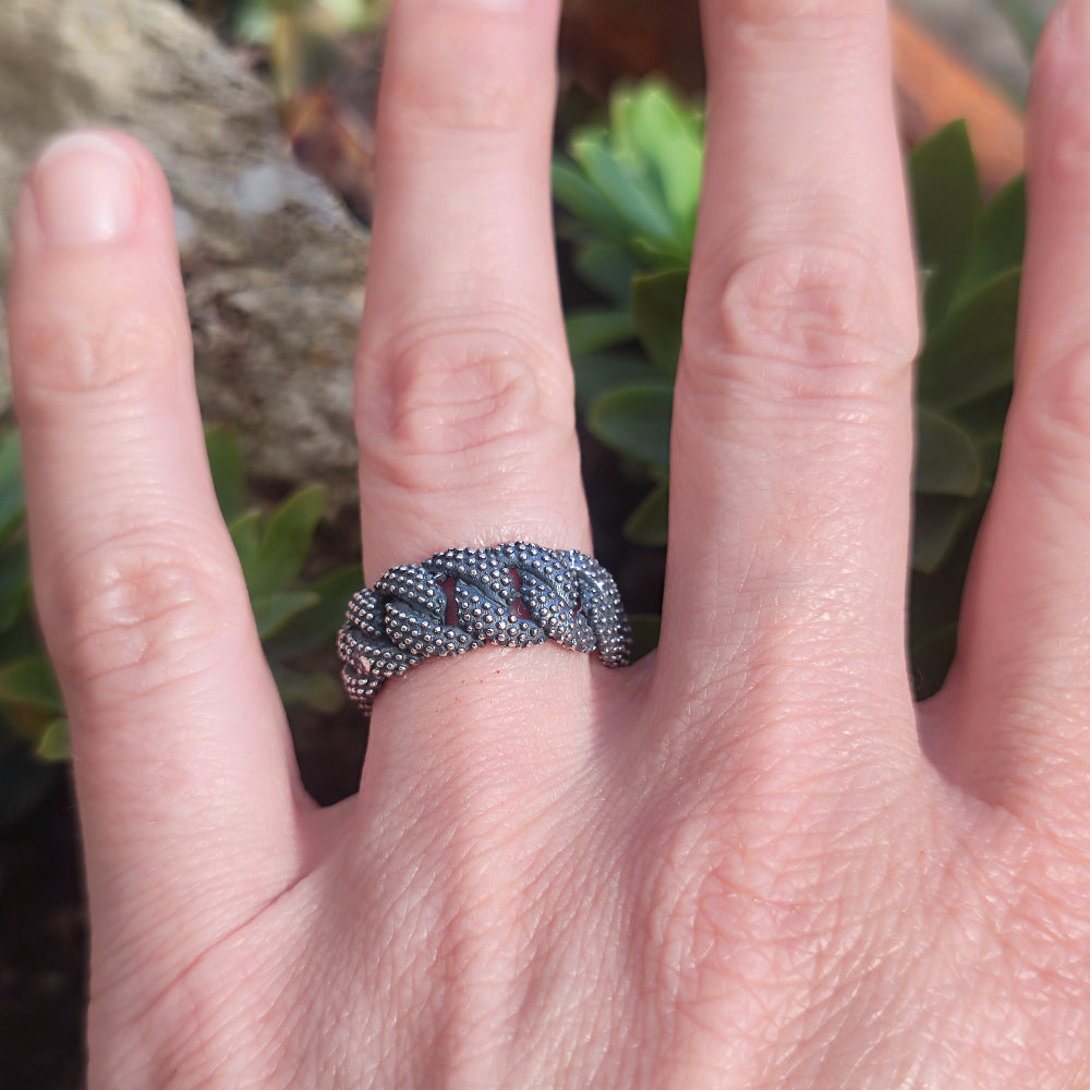 Anello a catena groumette in argento 925 - BEDANA