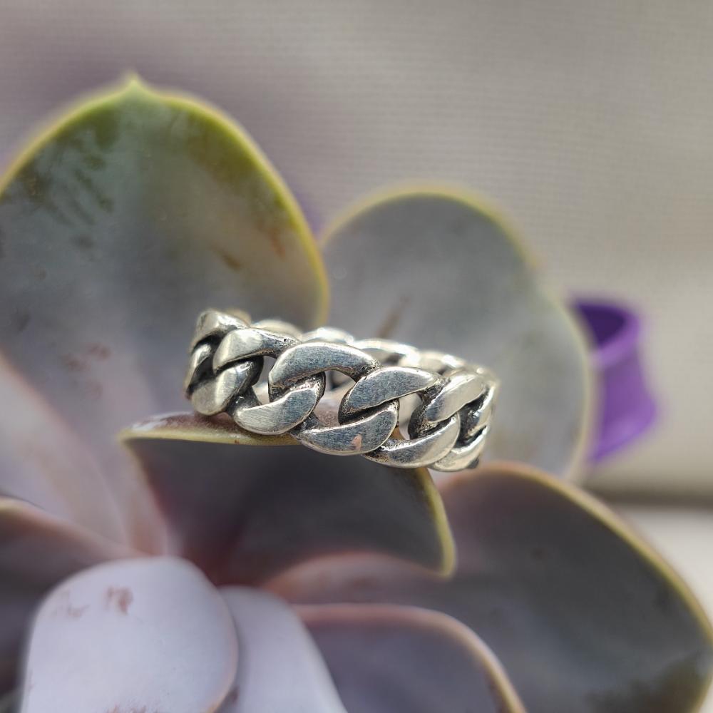 Anello catena groumette in argento 925 - MANDIRA