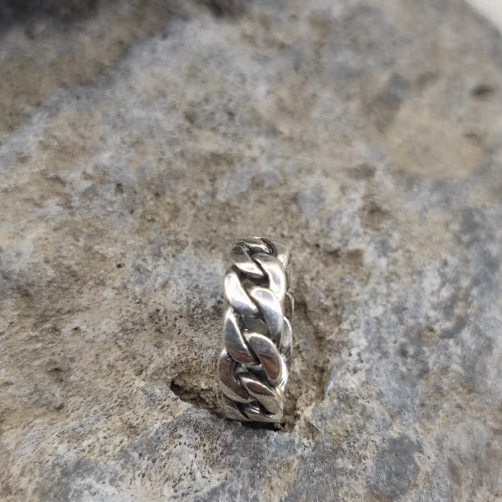 Anello catena groumette in argento 925 - MANDIRA
