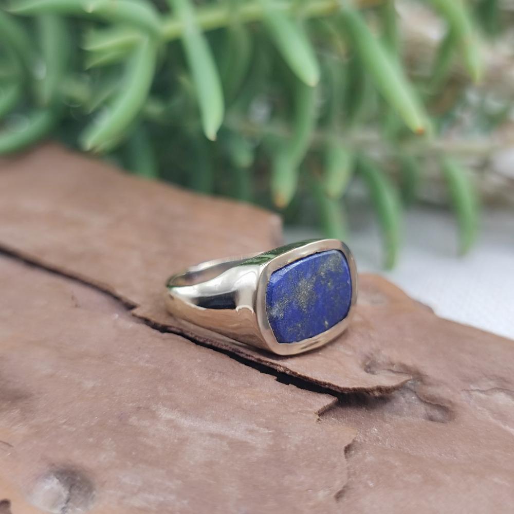 ANELLO chevalier in bronzo giallo con pietra - MIANSUR#misura_12.5