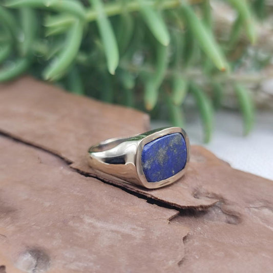 ANELLO chevalier in bronzo giallo con pietra - MIANSUR#misura_12.5