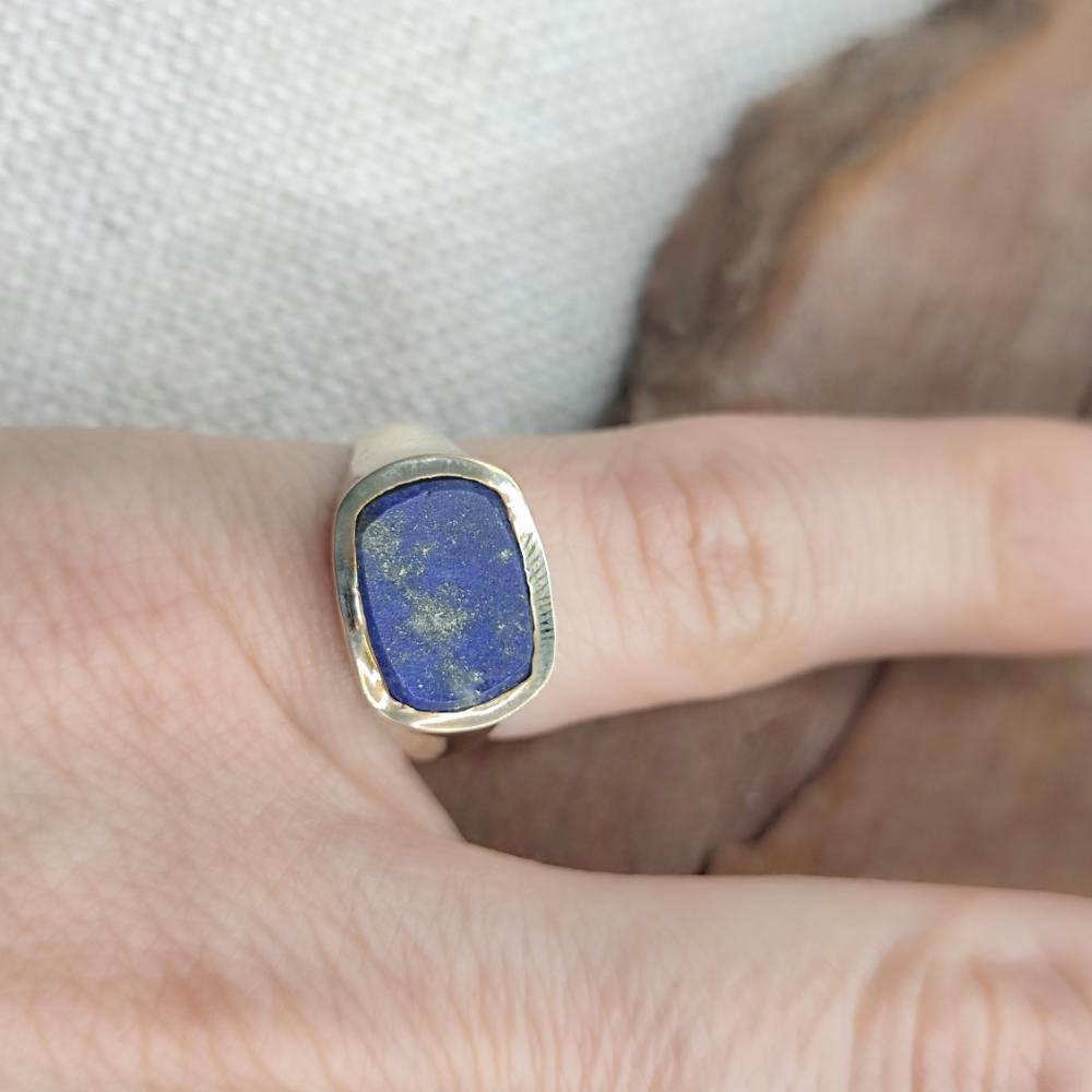 ANELLO chevalier in bronzo giallo con pietra - MIANSUR#misura_12.5