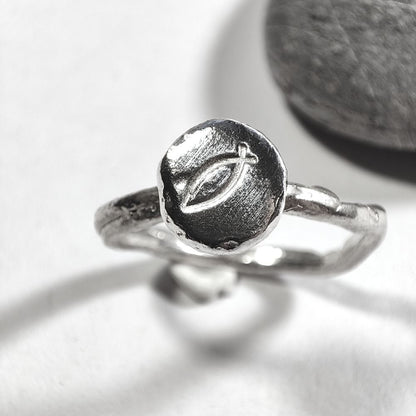 Anello in argento 925 artigianale - FISH – immagine7