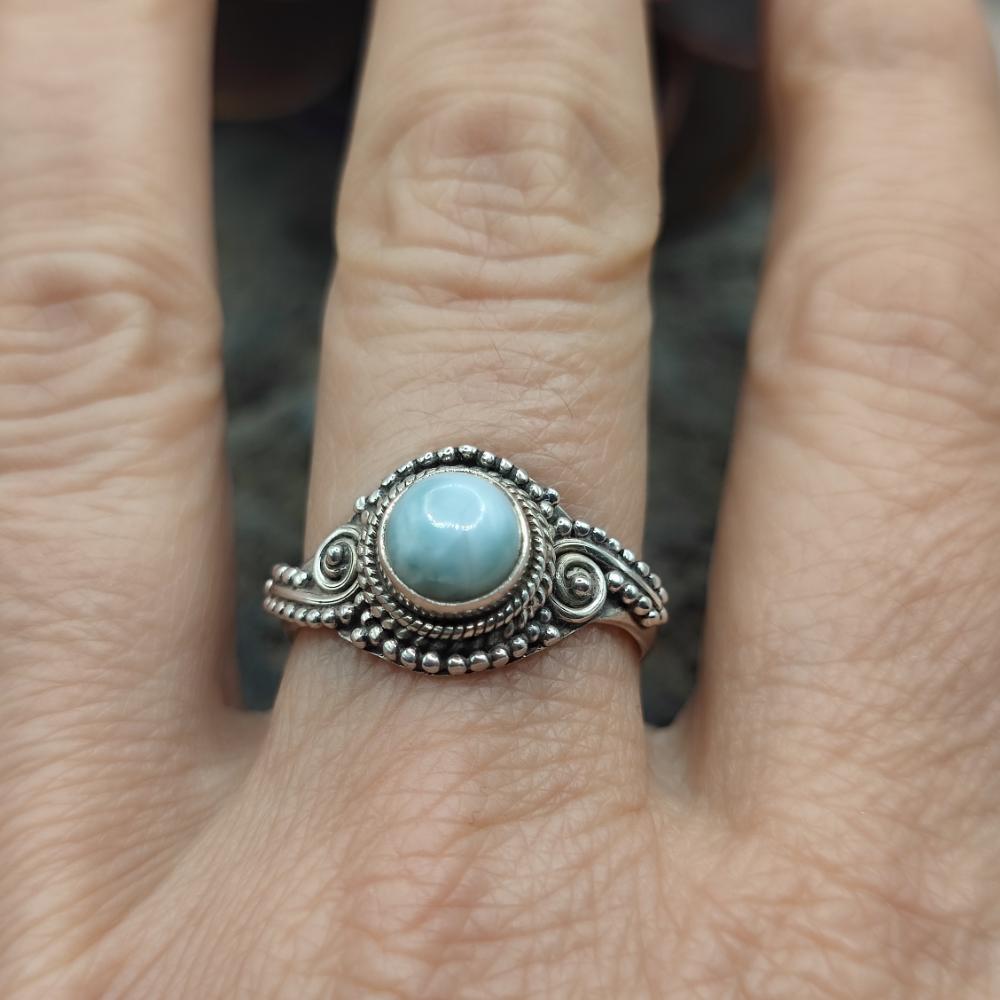 Anello etnico in argento 925 con pietra - ADONI