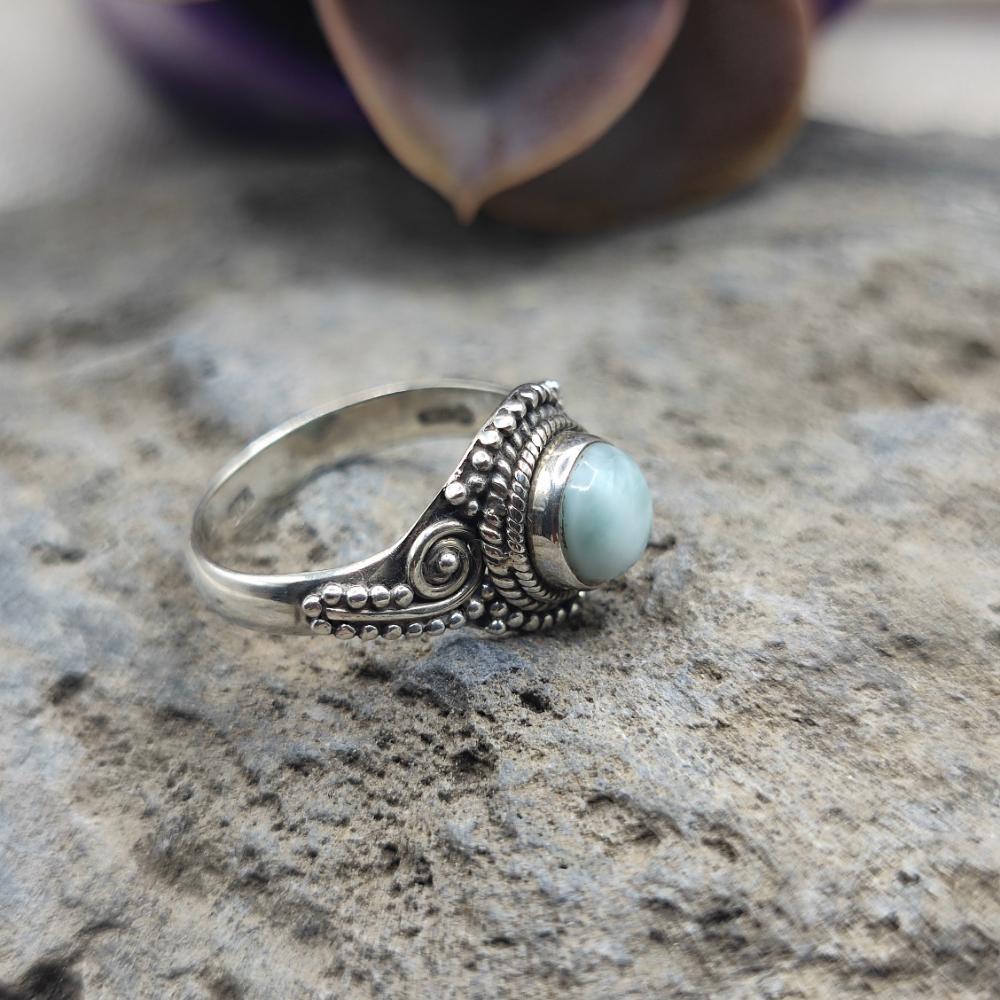 Anello etnico in argento 925 con pietra - ADONI