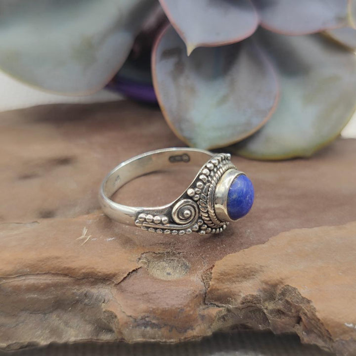 Anello etnico in argento 925 con pietra - ADONI