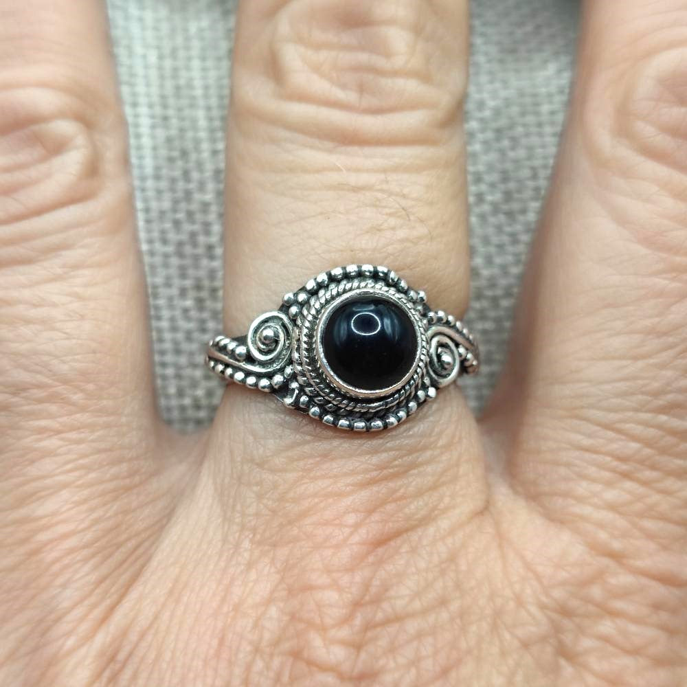 Anello etnico in argento 925 con pietra - ADONI