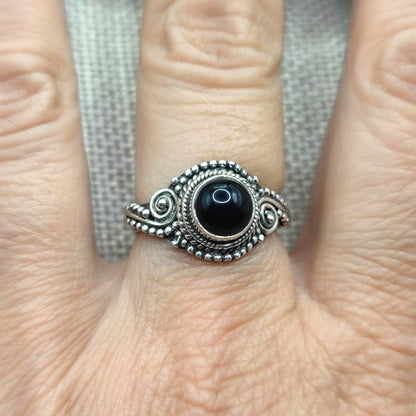 Anello etnico in argento 925 con pietra - ADONI