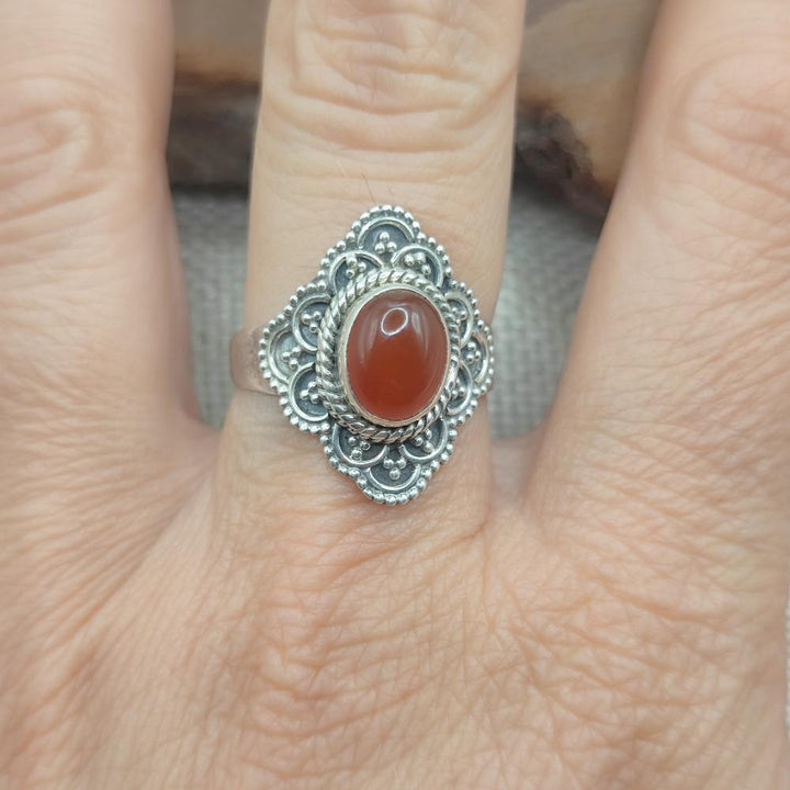 Anello etnico in argento 925 con pietra - BETHAMCHERLA