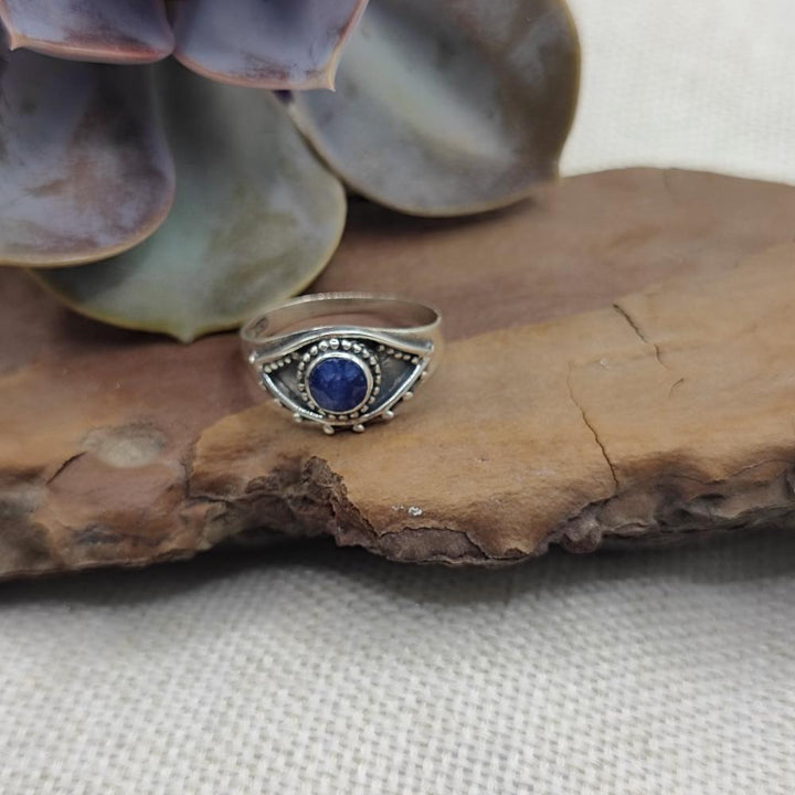 Anello etnico in argento 925 con pietra - NANDYALA