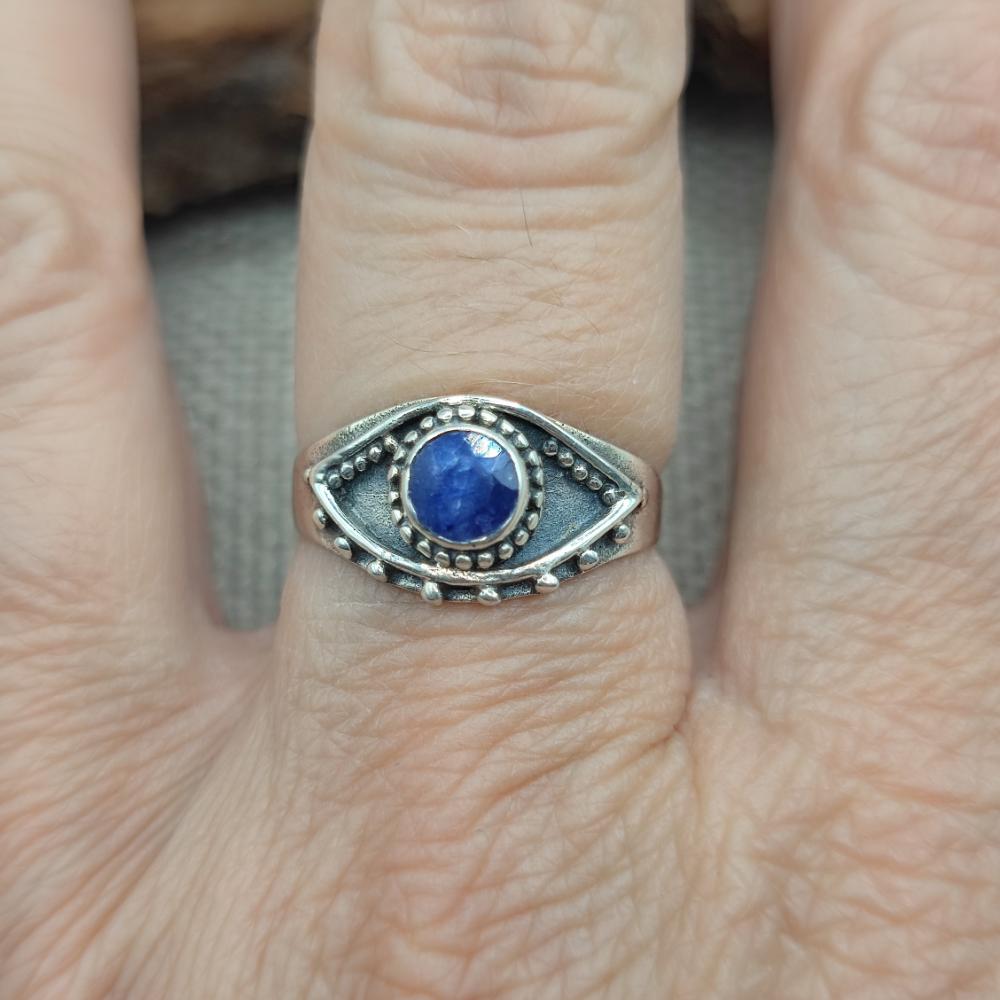 Anello etnico in argento 925 con pietra - NANDYALA