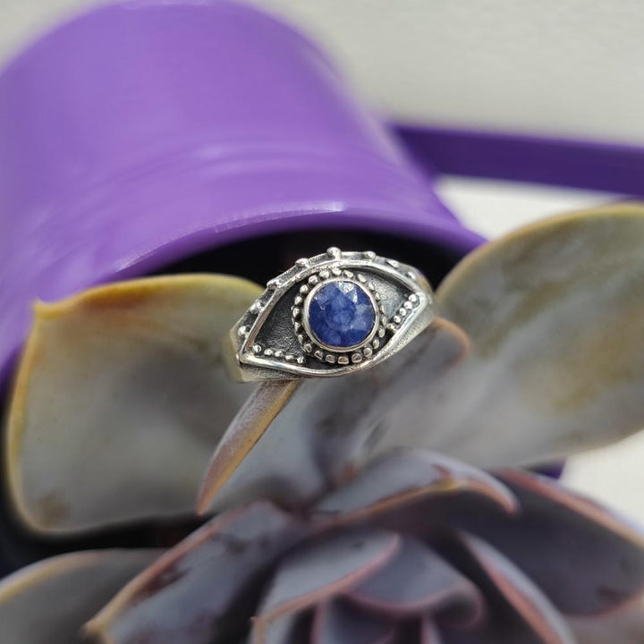 Anello etnico in argento 925 con pietra - NANDYALA