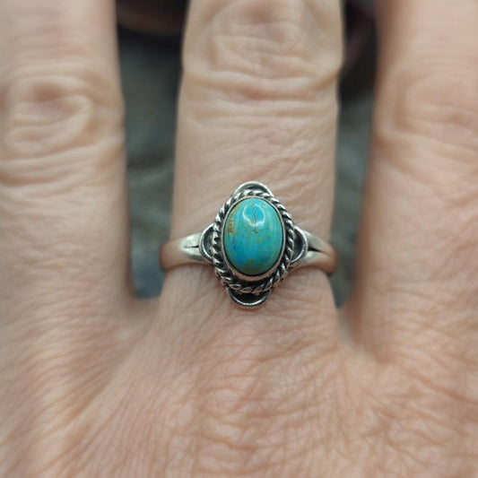 Anello etnico in argento 925 turchese - ZULEYRA