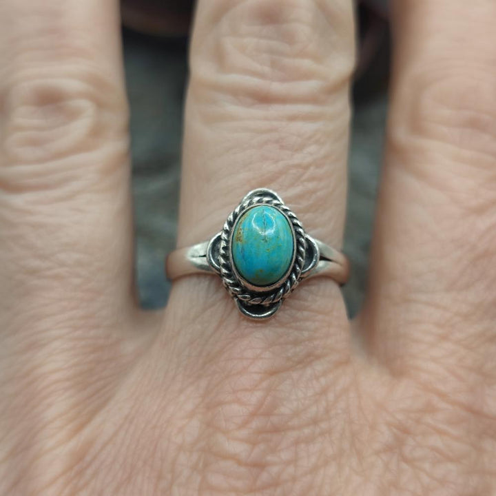 Anello etnico in argento 925 turchese - ZULEYRA