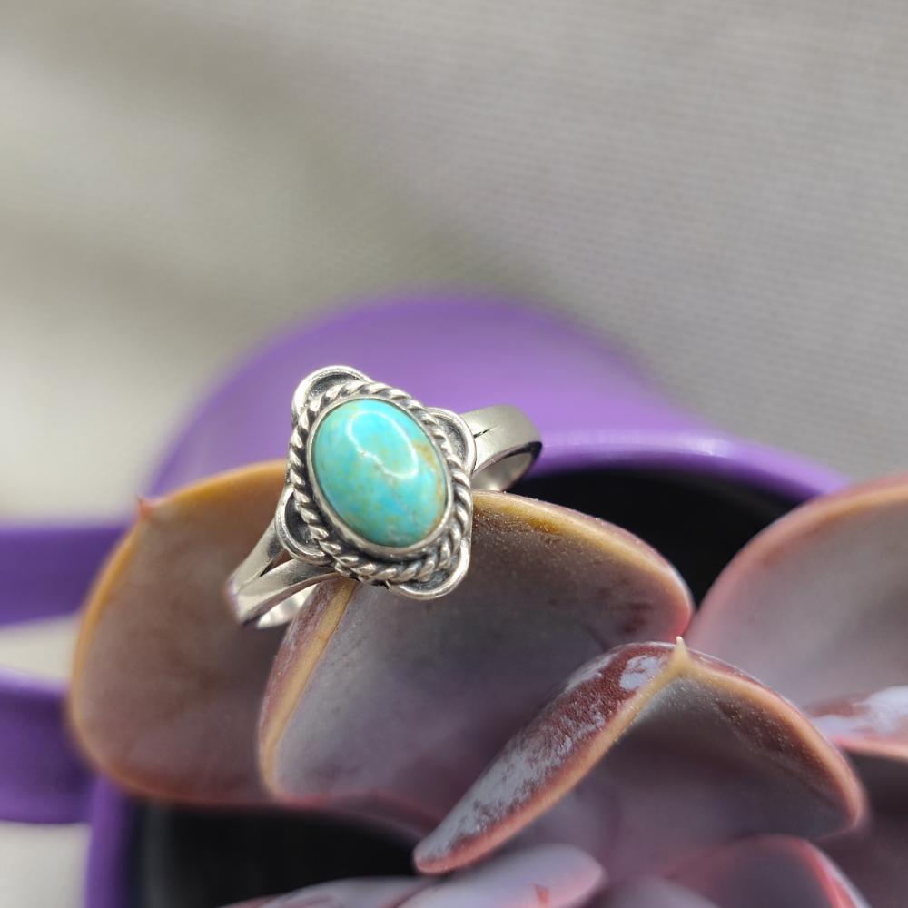 Anello etnico in argento 925 turchese - ZULEYRA